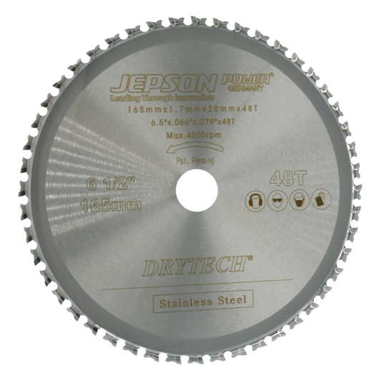 Drytech® HM-Sägeblatt INOX für Akkumaschinen ø 165 mm / 48Z für Inox